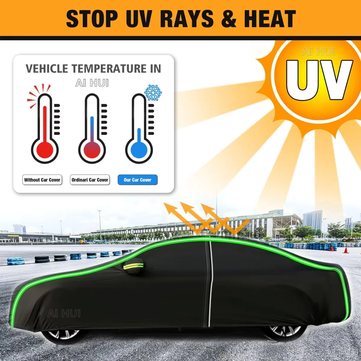 Funda Coche para Hyundai i30(2007-22), Cubierta de Coche Impermeable Funda para Coche de Impermeable Funda de Coche Exterior, Cubierta para Coche con Cremallera Anti-UV Antipolvo