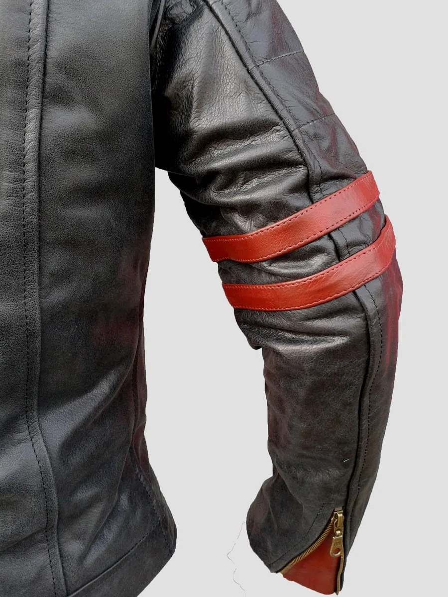 Bikers Gear Australia The Rocker Chaqueta Café Racer de Piel de Oxblood Negra para Motocicleta, blindada CE Unisex Adulto