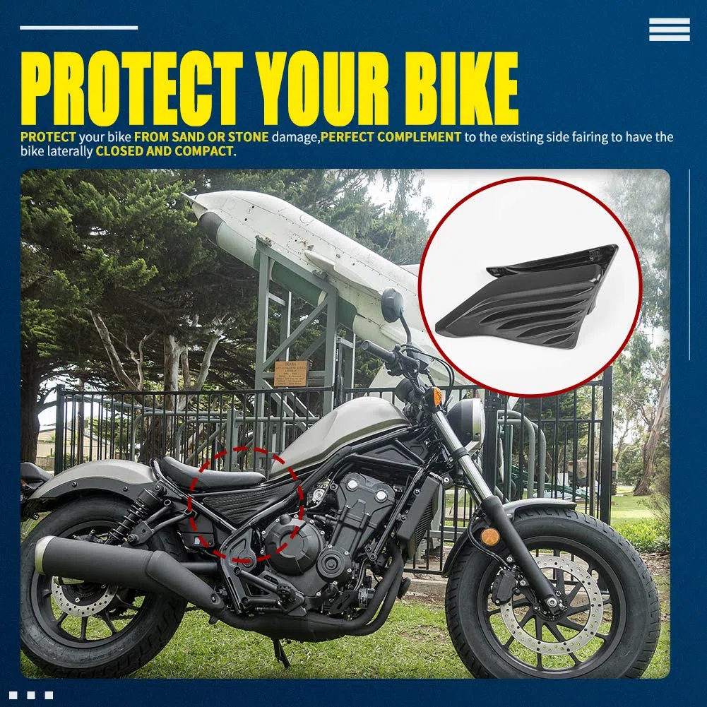 Cubierta lateral del asiento del pasajero trasero del motor Panel de ajuste de relleno Protectores de marco superior Protector de carenado Decoración para Rebel CMX 500 300 CMX500 CMX300 2017-2023