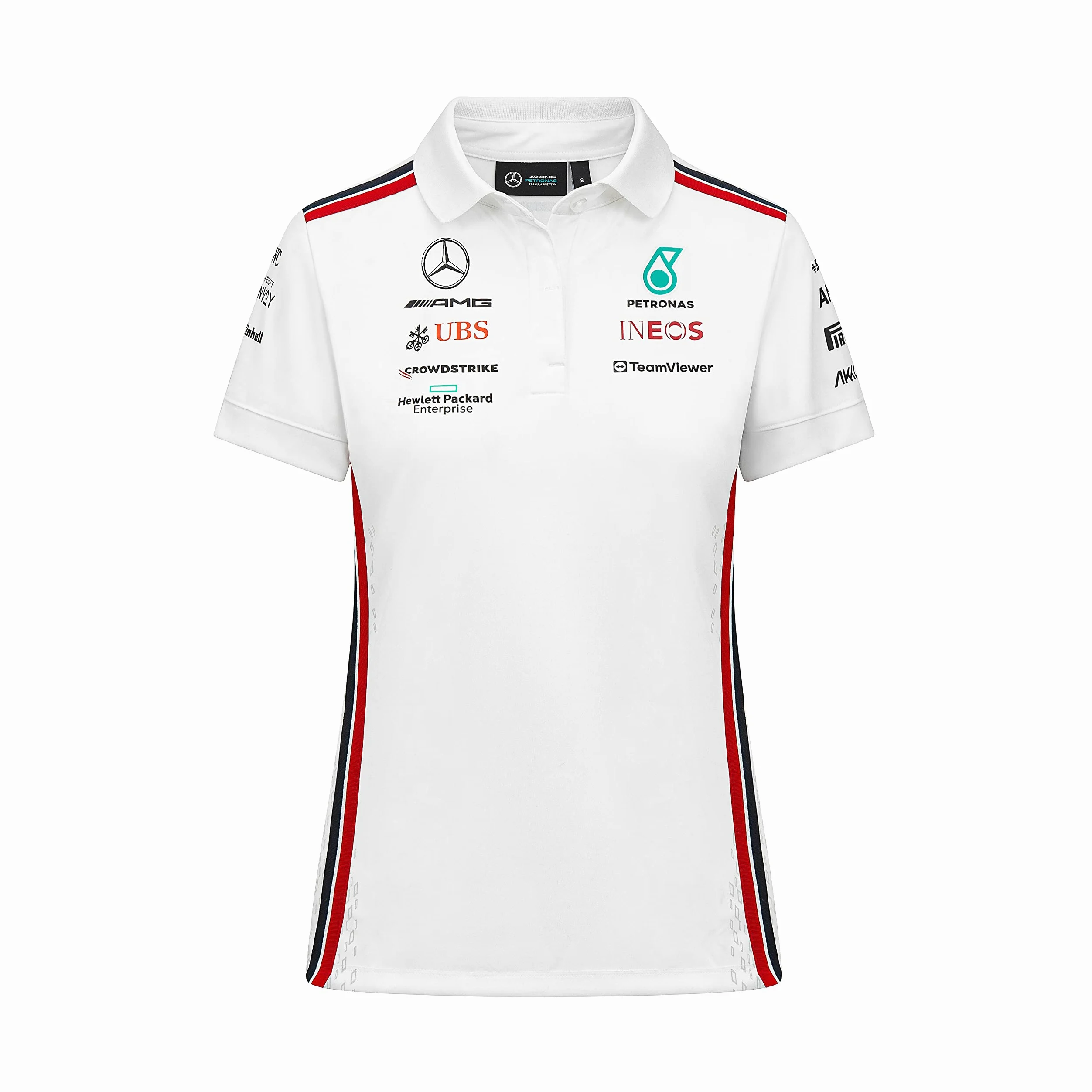 Mercedes AMG Petronas Formula One Team - Polo del Equipo para Mujer 2023 - Blanco - Talla: L