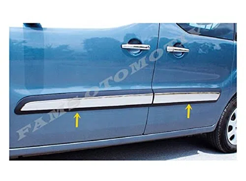 Compatible con Peugeot Partner Tepee Moldura lateral cromada 4 puertas 2008 por encima de P.STEEL (6697075)