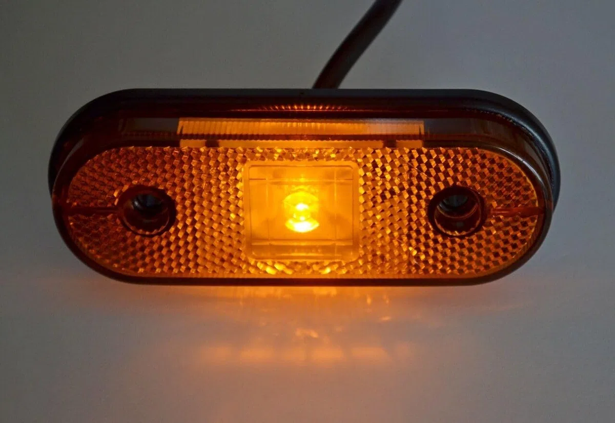 4 luces LED reflectantes de 12-24 V con contorno lateral frontal naranja ámbar con marcado E para camión, caravana, autocaravana, autobús, furgoneta