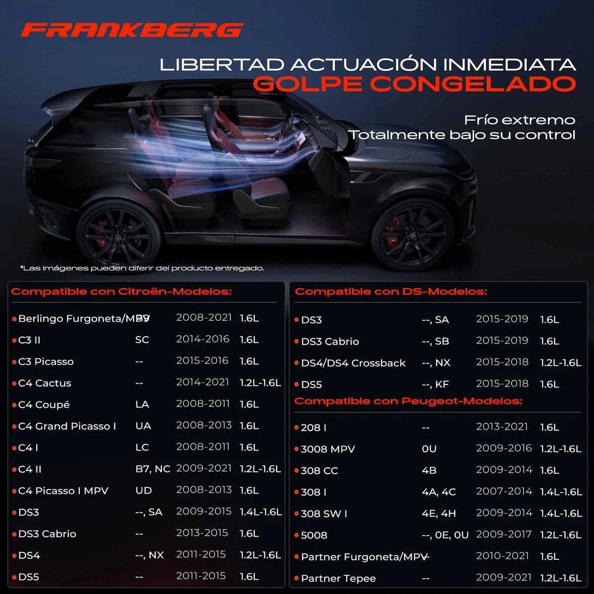 Frankberg Compresor de aire acondicionado con embrague Compatible con Berlingo Multispace B9 308 CC 4B 308 SW I 4E 4H C4 Cactus 3008 MPV 0U Replace# 9676862380incl. aceite premezclado