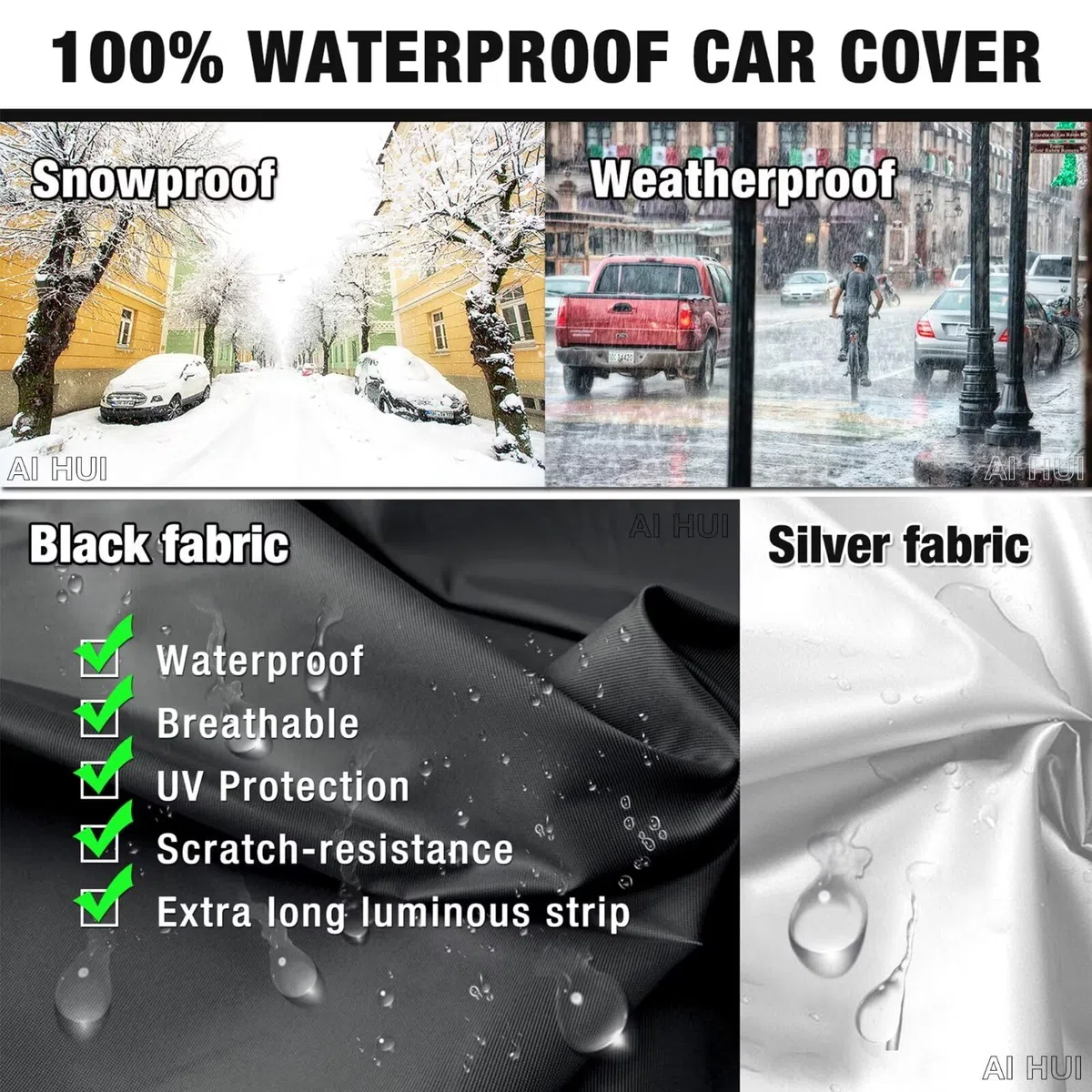 Funda Coche para Hyundai i30(2007-22), Cubierta de Coche Impermeable Funda para Coche de Impermeable Funda de Coche Exterior, Cubierta para Coche con Cremallera Anti-UV Antipolvo