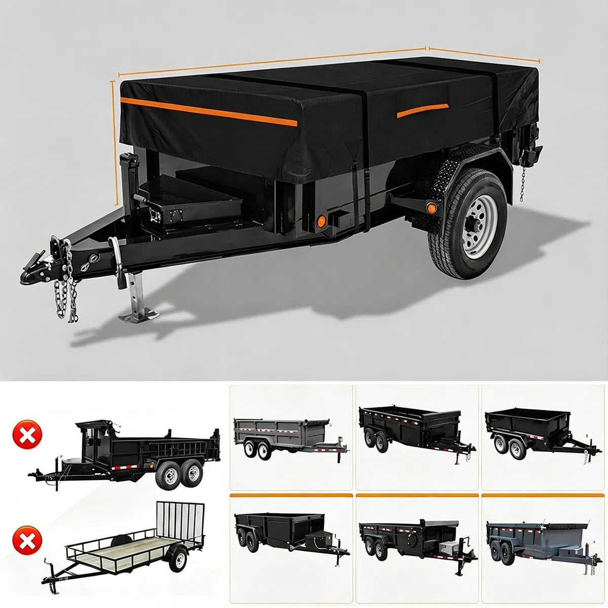 Funda Remolque para Brenderup 3251S Trailer 2010-pr | Custom Cubierta Protectora Carga Utilitario y Camping Trailer Cover