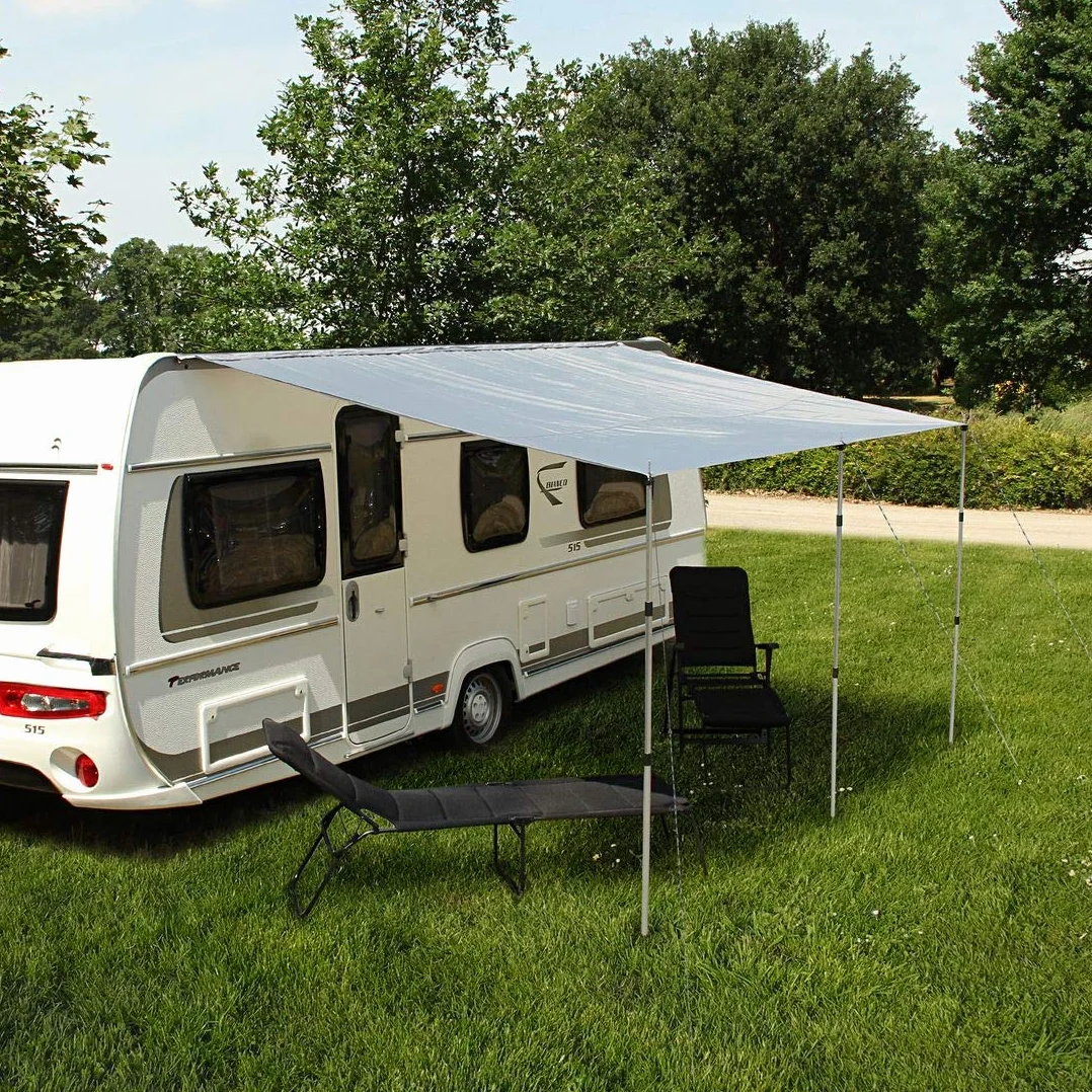 your GEAR toldo para caravanas Lona para caravanas 3 x 2,4 m Techo Solar para Remolque Incl. Postes Impermeables 5000 mm
