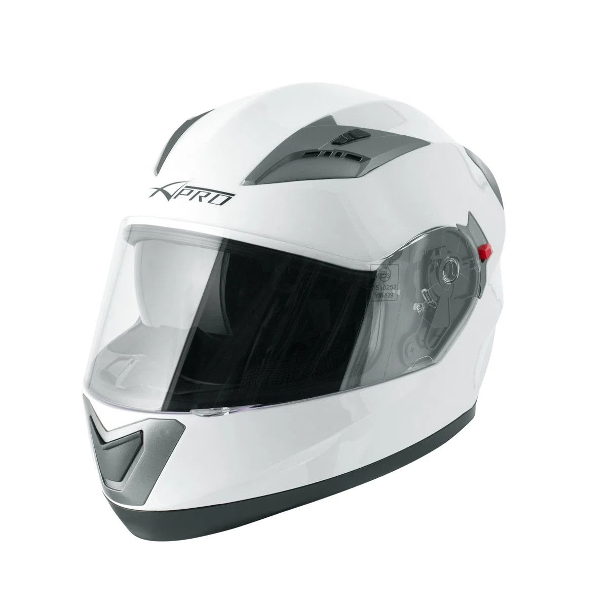 Casco Integral Moto Scooter Visera Gafas retráctiles Touring Blanco M
