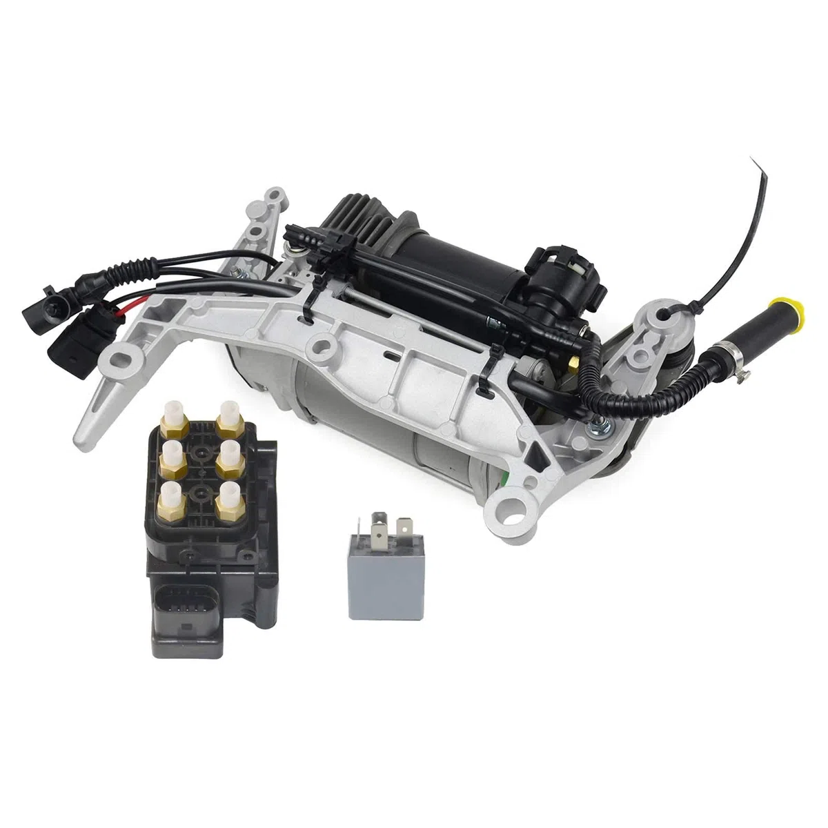 Compresor de suspensión neumática + va-lve compatible con Touareg Cayenne 2002-2010 7L0698007 95535890100
