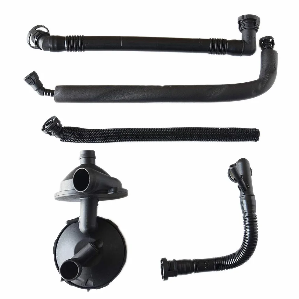 11617501566 Válvula PCV Válvula de ventilación positiva del cárter Kit de manguera de ventilación Compatible con E46 3 SERIES E39 E60 X3 X5 # 11157532649 11611432559 11617504535 11617504536