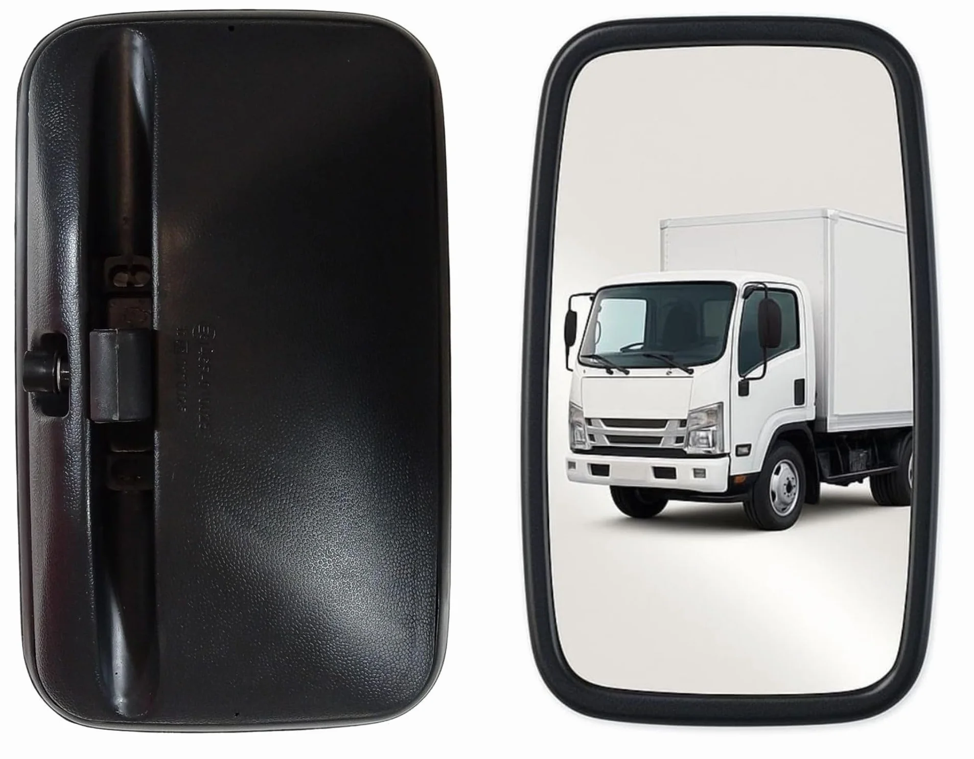 2 x Espejo retrovisor lateral universal 30 cm x 18 cm para furgonetas, camiones, tractores, excavadoras, izquierda y derecha NEGRO