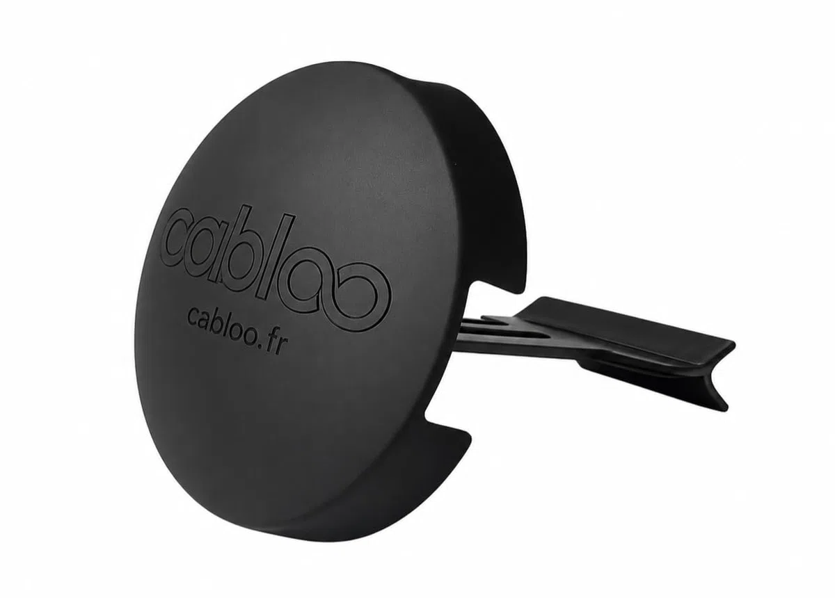 Soporte de cable de carga para coche eléctrico o híbrido | Protege y eleva el cable | Evita la suciedad y el desgaste | Compatible con todos los vehículos eléctricos o híbridos (Negro)