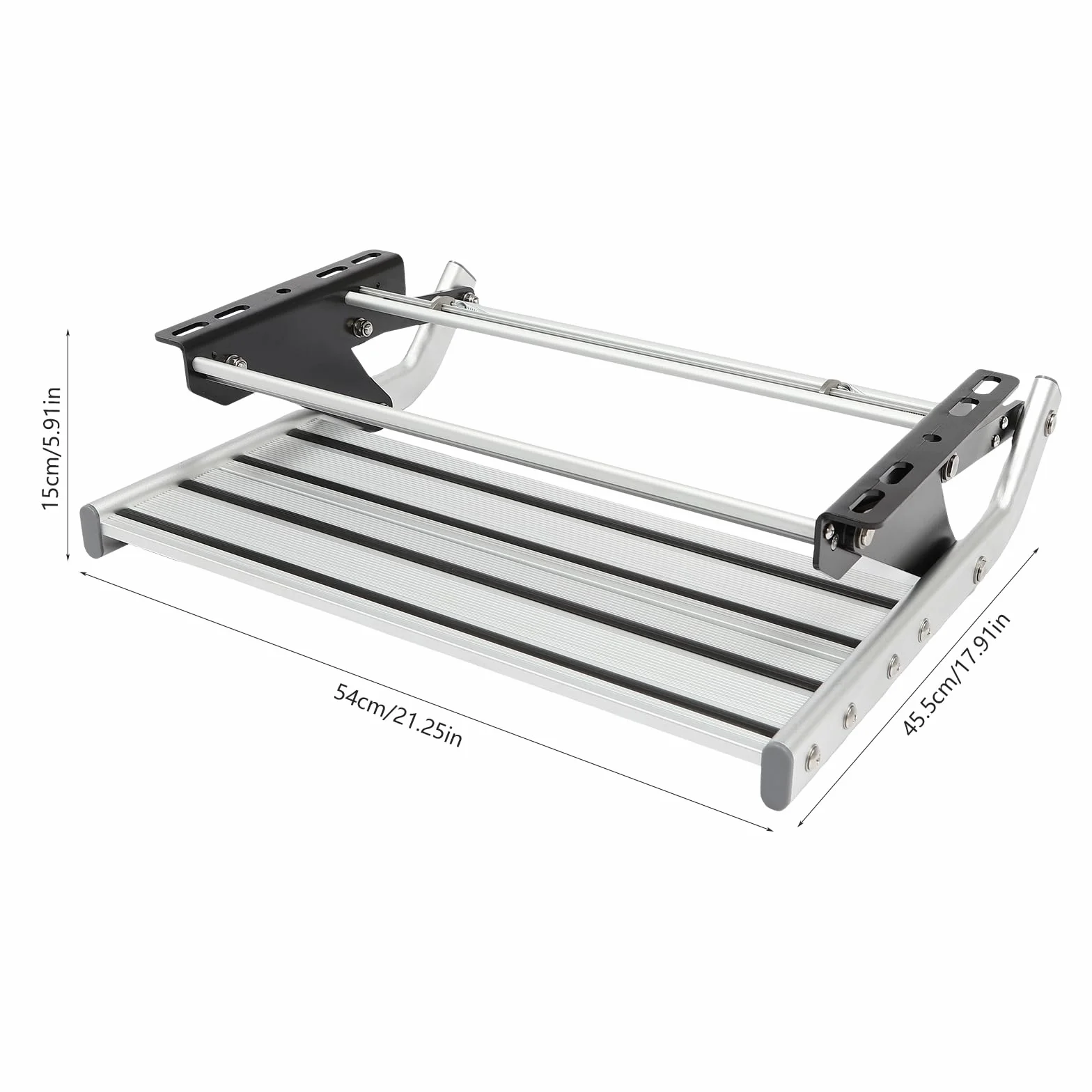 Entrada manual, plegable de aleación de aluminio, paso de autocaravana, escalón, camping, entrada, para caravanas, autocaravanas, camiones, 54 x 45,5 x 15 cm