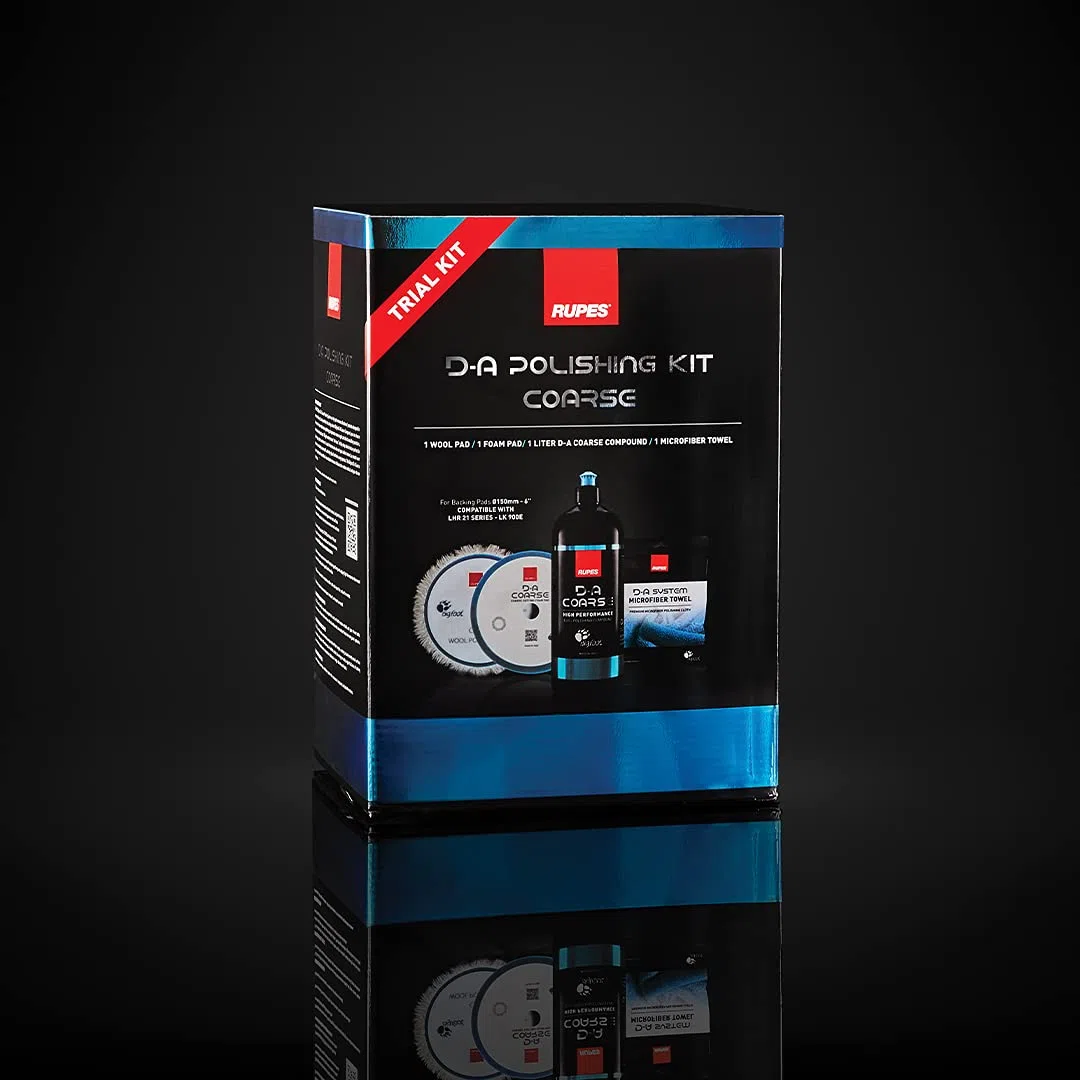 Detailmate Kit de abrasivo D-A Coarse: 1 litro + esponja dura + almohadilla de lana + paño de pulido azul + herramienta de almohadilla de garra