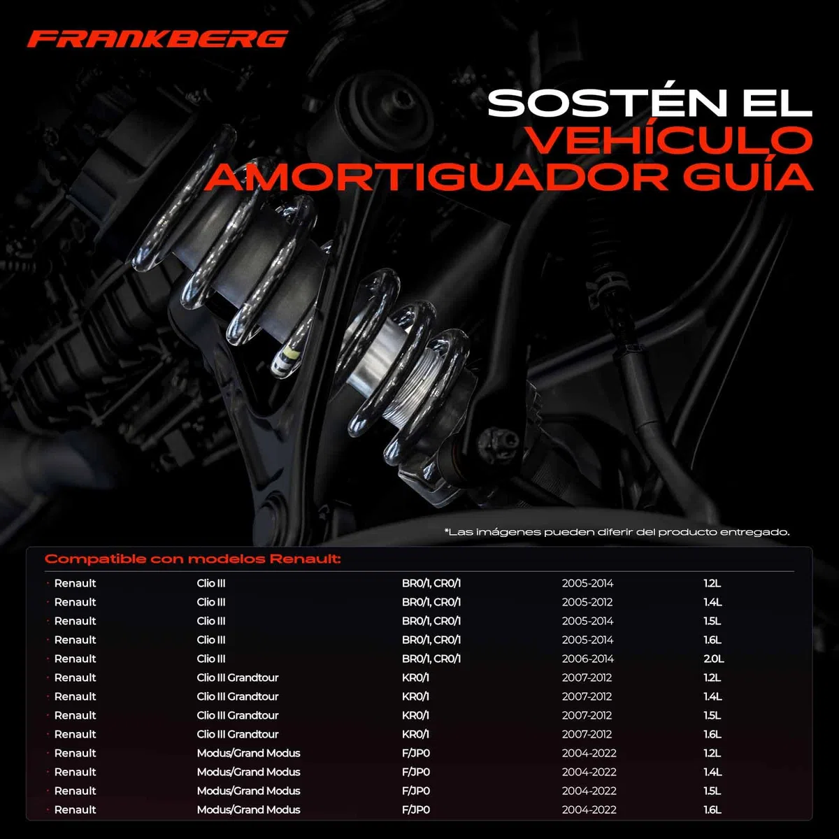 Frankberg 2x Muelles de chasis Muelles de suspensión Compatible con Clio III BR0/1 CR0/1 Clio III Grandtour KR0/1 Modus/Grand Modus F/JP0 Replace# 8200341248