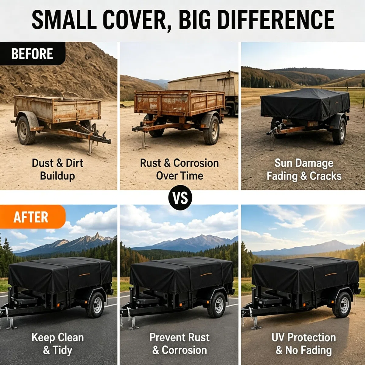 Funda Remolque para Brenderup 3251S Trailer 2010-pr | Custom Cubierta Protectora Carga Utilitario y Camping Trailer Cover