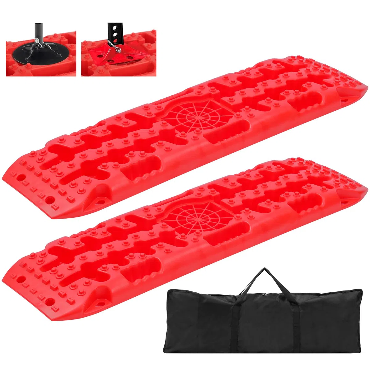 KATSU Tools 2 Piezas 10T Tablas de Tracción de Recuperación con Base de elevación de Gato, Alfombrillas de Tracción para Llantas del Vehículo Todoterreno para Nieve, Hielo, Barro, Arena