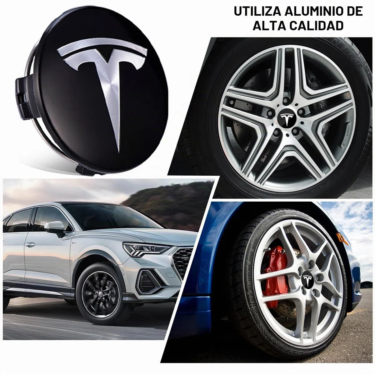Juego de tapacubos Tesla LEKEFETO Center para Model 3 y Y, Accesorios, tuercas de rueda con logo Tesla