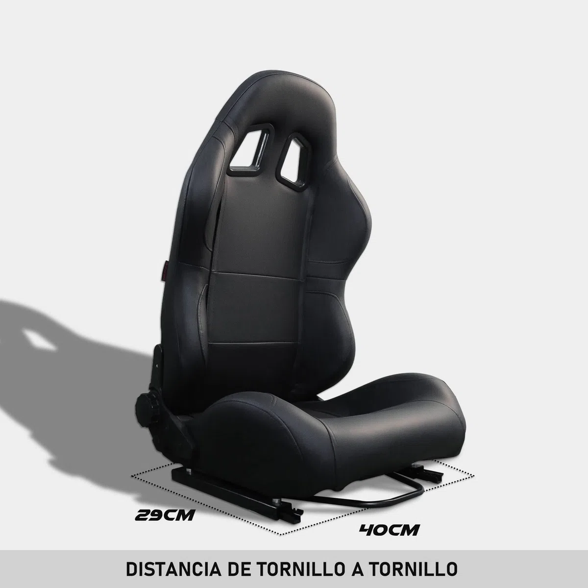 MODAUTO Asiento Deportivo Coche,Semibaquet Ajustable,Adaptable para Coches,Ríeles Incluidos,Conductor y Pasajero,para Coche y Simulador,Modelo N400, Negro,Una Unidad. (N400 Uni)
