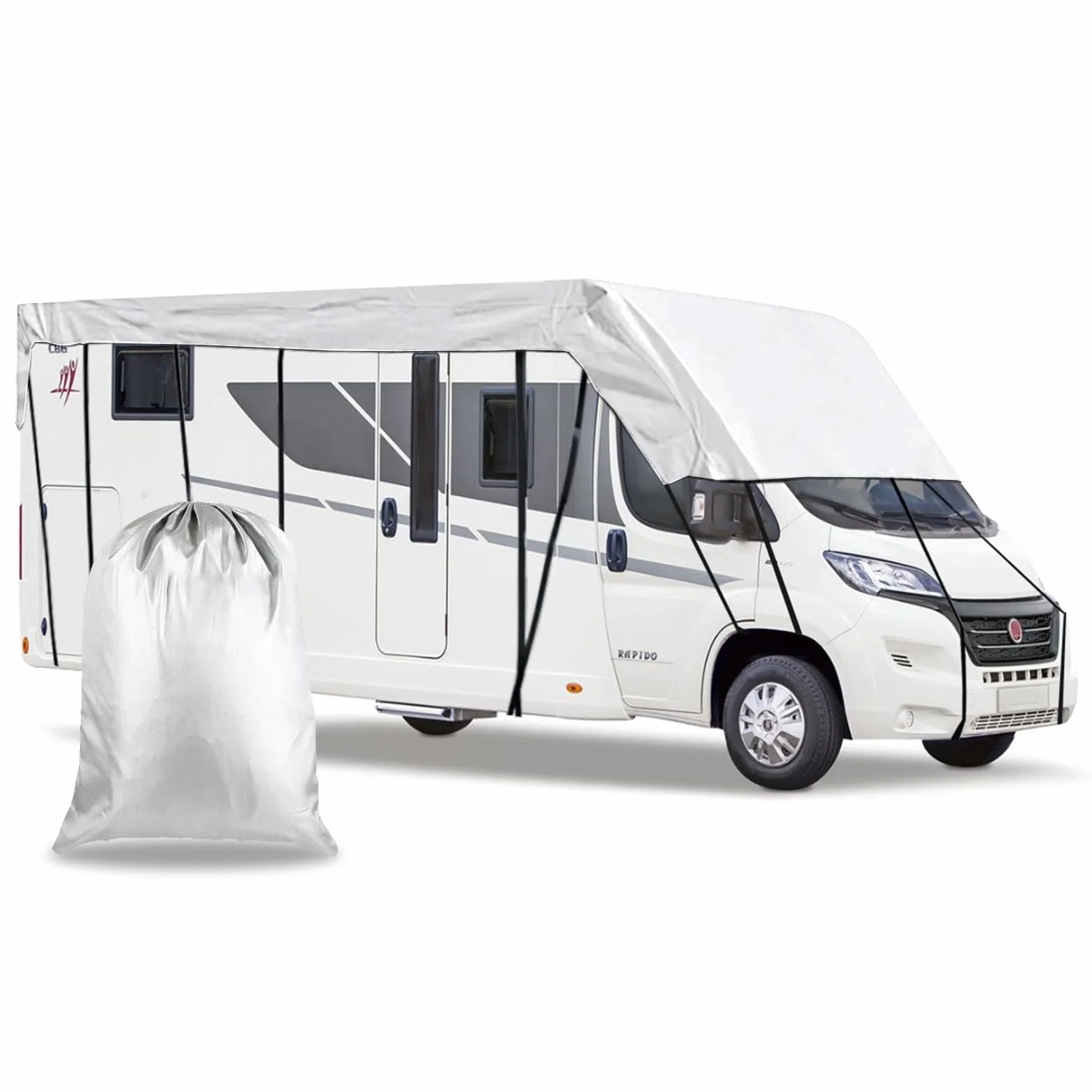 Funda de techo de protección para camping coche, 210D impermeable lona de caravana 8,5 x 3 metros/28 x 10 pies, lona de protección de techo para caravanas (8,5 x 3 m/334 x 118 pulgadas)