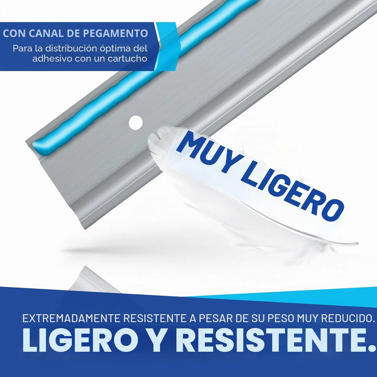 Juego de rieles TÜV certificados, 0,5 - 10 metros, forma semicircular, seguridad de carga para camiones y autocaravanas - Riel de amarre perforado aluminio plateado