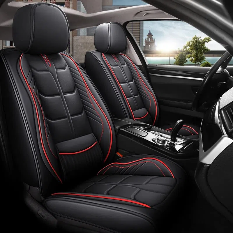 KAEW Fundas de Asientos para Hyundai Kona Hybrid/Electric/N SUV 2018-2020 2021 2022 2023 2024 2025, Cubiertas de Cuero de Asiento para Delanteros y Traseros, Impermeable Fundas Asientos Coche