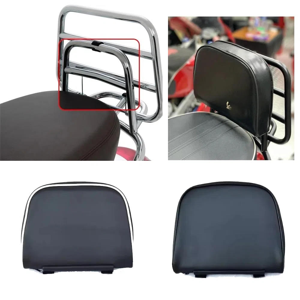 Portaequipajes de pasajero para respaldo de moto, compatible con Vespa GTS GTV 300 GTS300 Primavera Sprint 150, negro, poliuretano, práctico