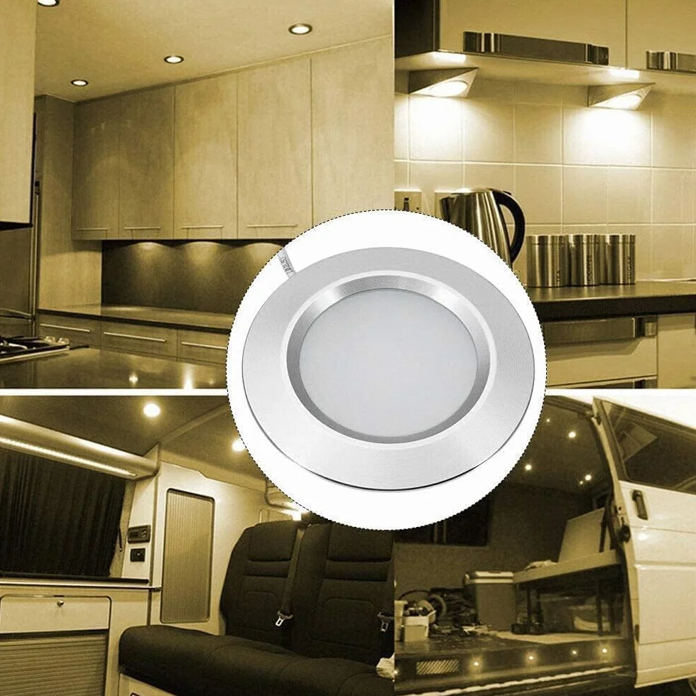 Luces LED de 12 V para autocaravana, remolque, barco, natural 4500K, 300 lúmenes, 3 W, baja tensión, mini lámpara empotrada regulable