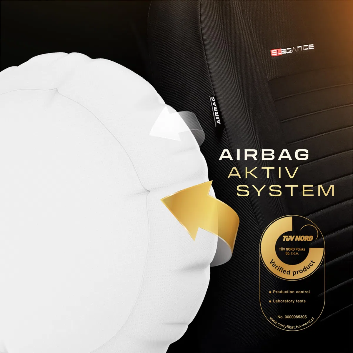 MOTOS Fundas Asientos Coche para Seat Altea I 2004-2015 Funda Asiento Coche Delantero con Sistema de Airbag Activo, Ajuste, Material de Tres Capas, Aspecto Elegante, Aplicación Versátil para