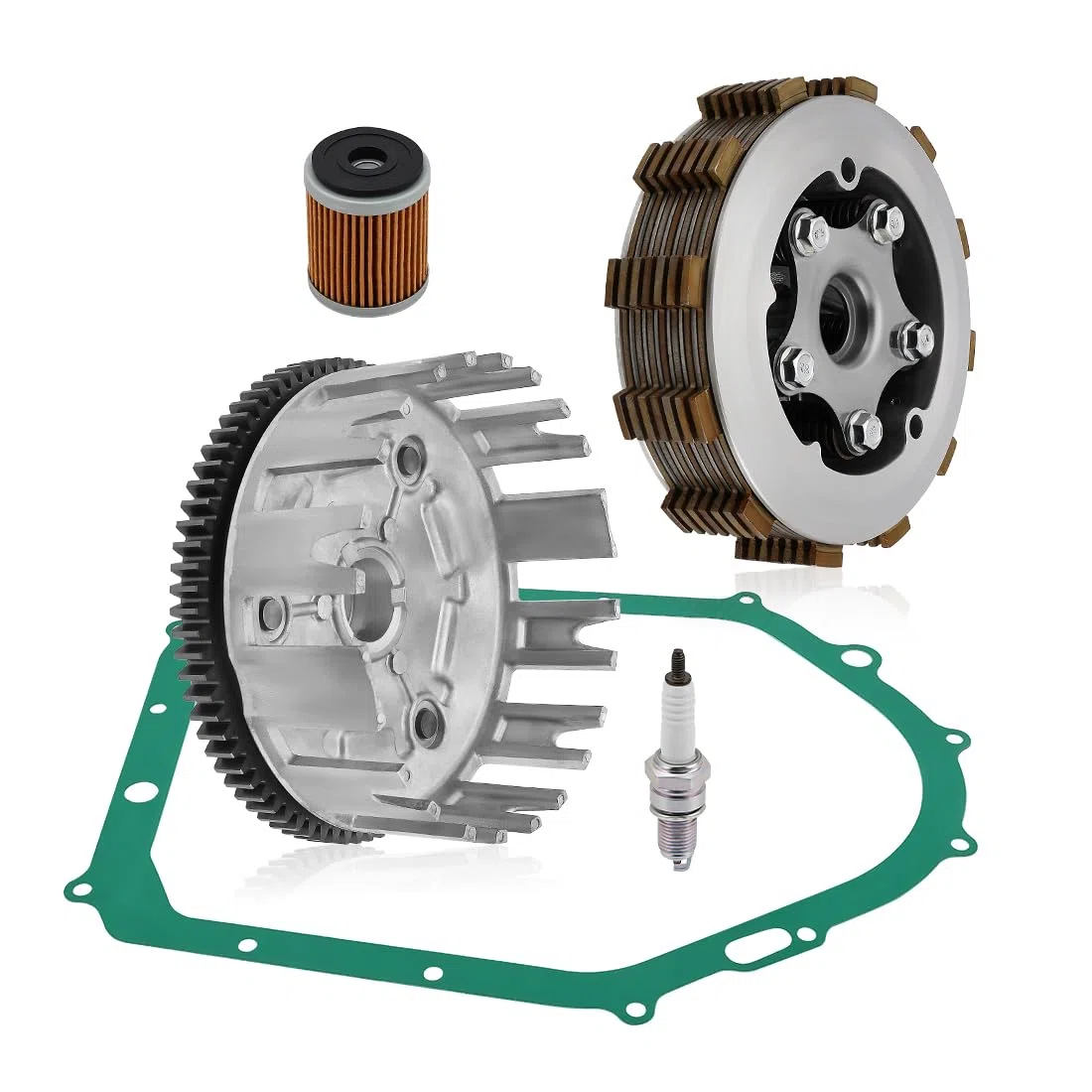 Kit de embrague reforzado con canasta para Yama-ha Raptor 350 2004-2013 Warrior 350 1987-2004 Kodiak 400 1993-1998 Big Bear 350 4x4 1987-1997 Big Bear 350 2x4