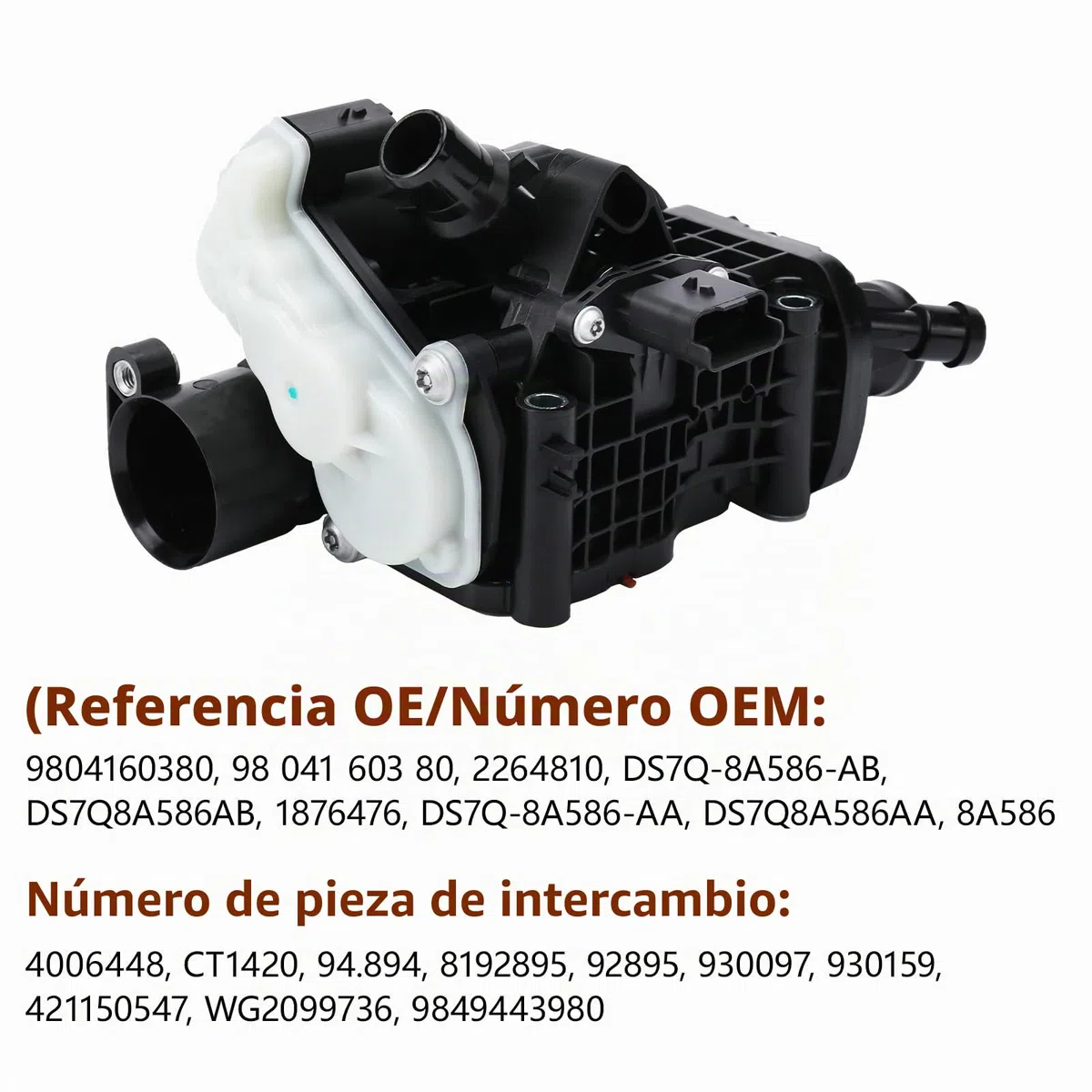 9849443980 Carcasa de termostato para Peugeot 508 Citroën C4 II C5 III, Termostato Refrigerante para Peugeot 308 3008 5008 DS4 Expert IV, Carcasa Termostato, 9849443980 9804160380