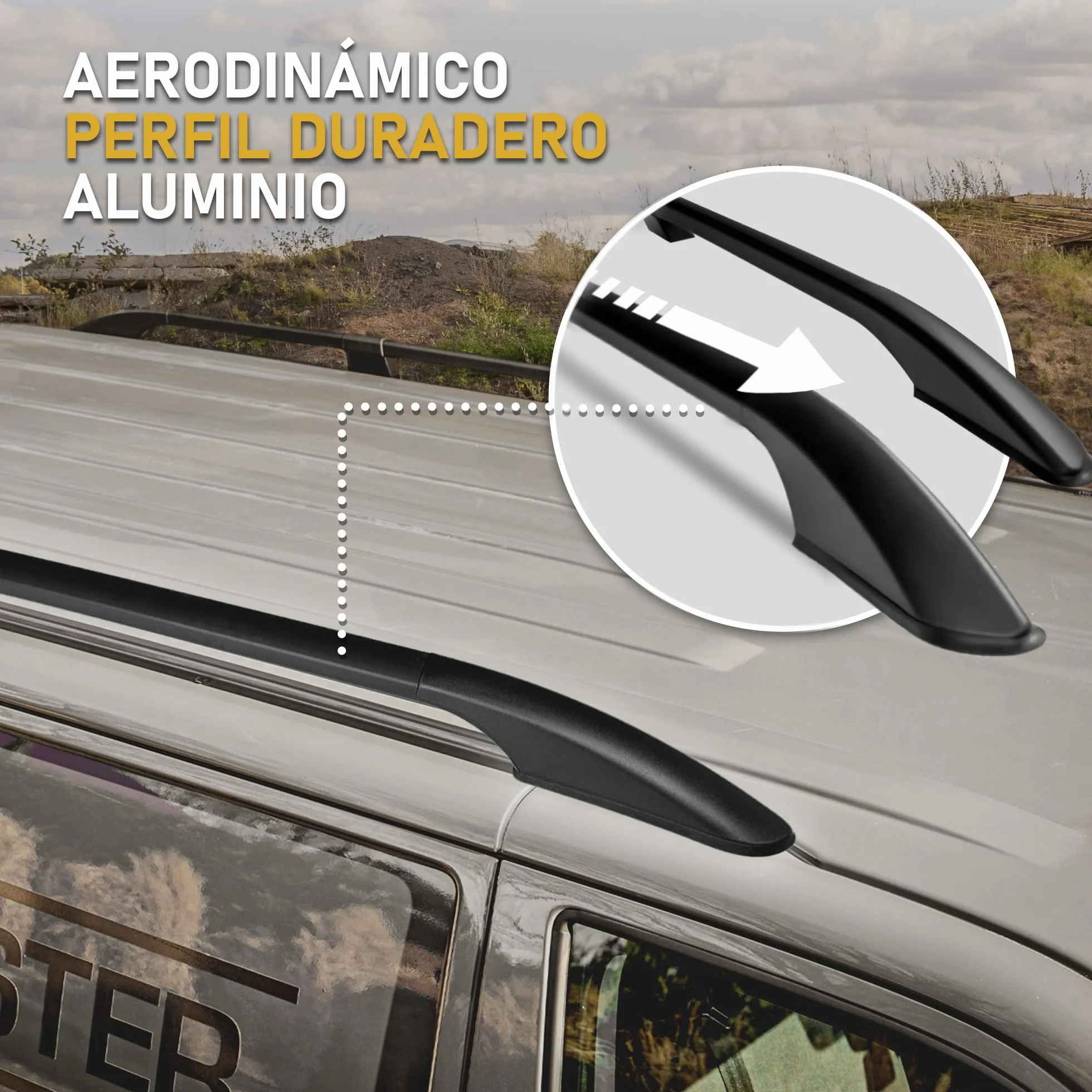 CHROMEMASTER | Compatible con Renault Trafic 3 Short L1 2014+ | Barras Portaequipajes, Rieles de Techo; Se Utilizan para el Montaje de Portaequipajes de Techo, Cajas de Techo o Portabicicletas