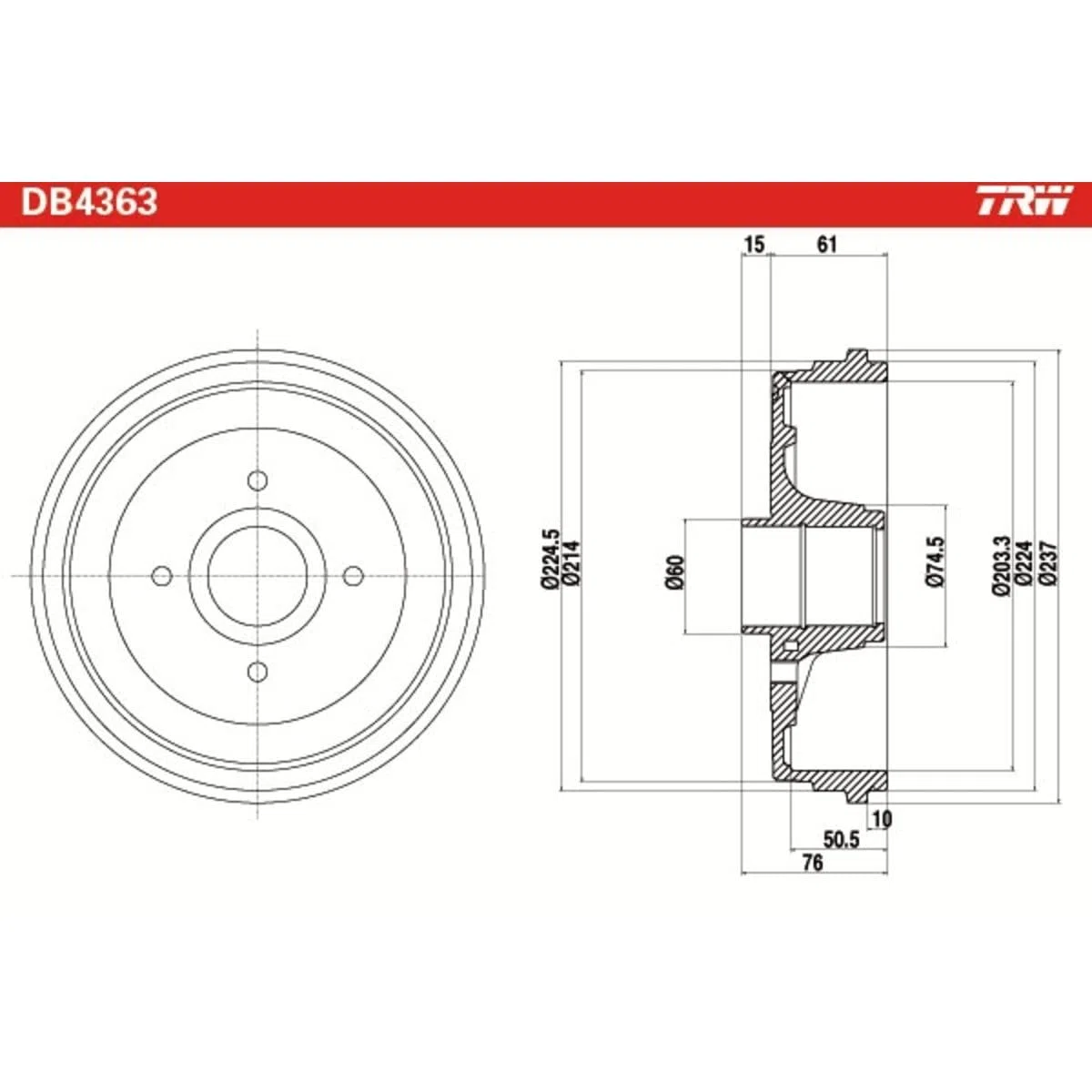 TRW Automotive AfterMarket DB4363 tambor de freno