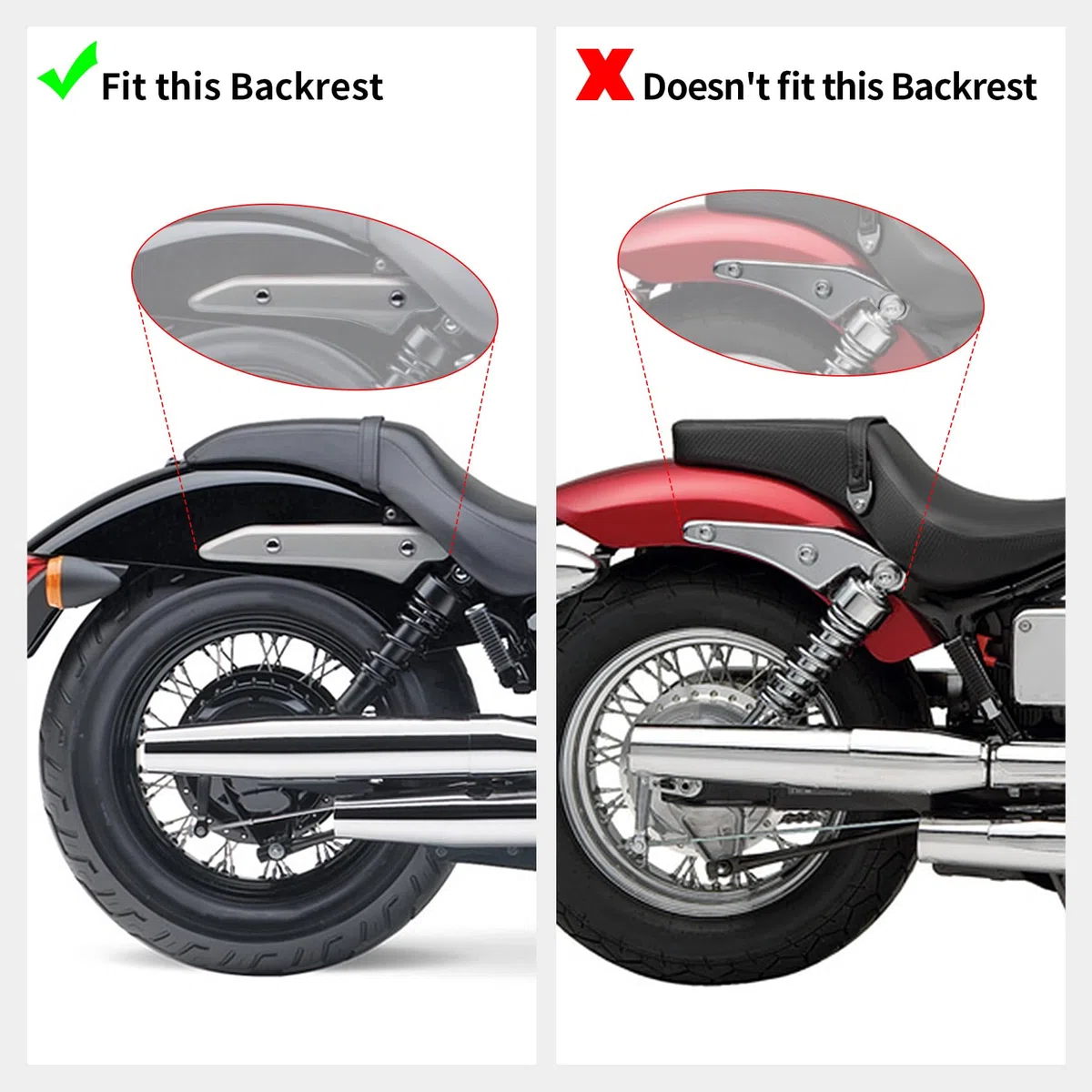 Respaldo Sissybar con portaequipajes para Honda Shadow Phantom 750 VT750C2B y Spirit 750 VT750C2 (38 cm)