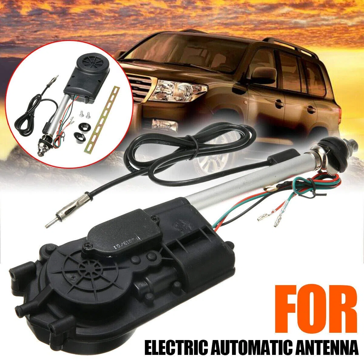 Antena AutomáTica de EnergíA EléCtrica Universal Coche SUV Am y FM Radio MáStil Antena 12V
