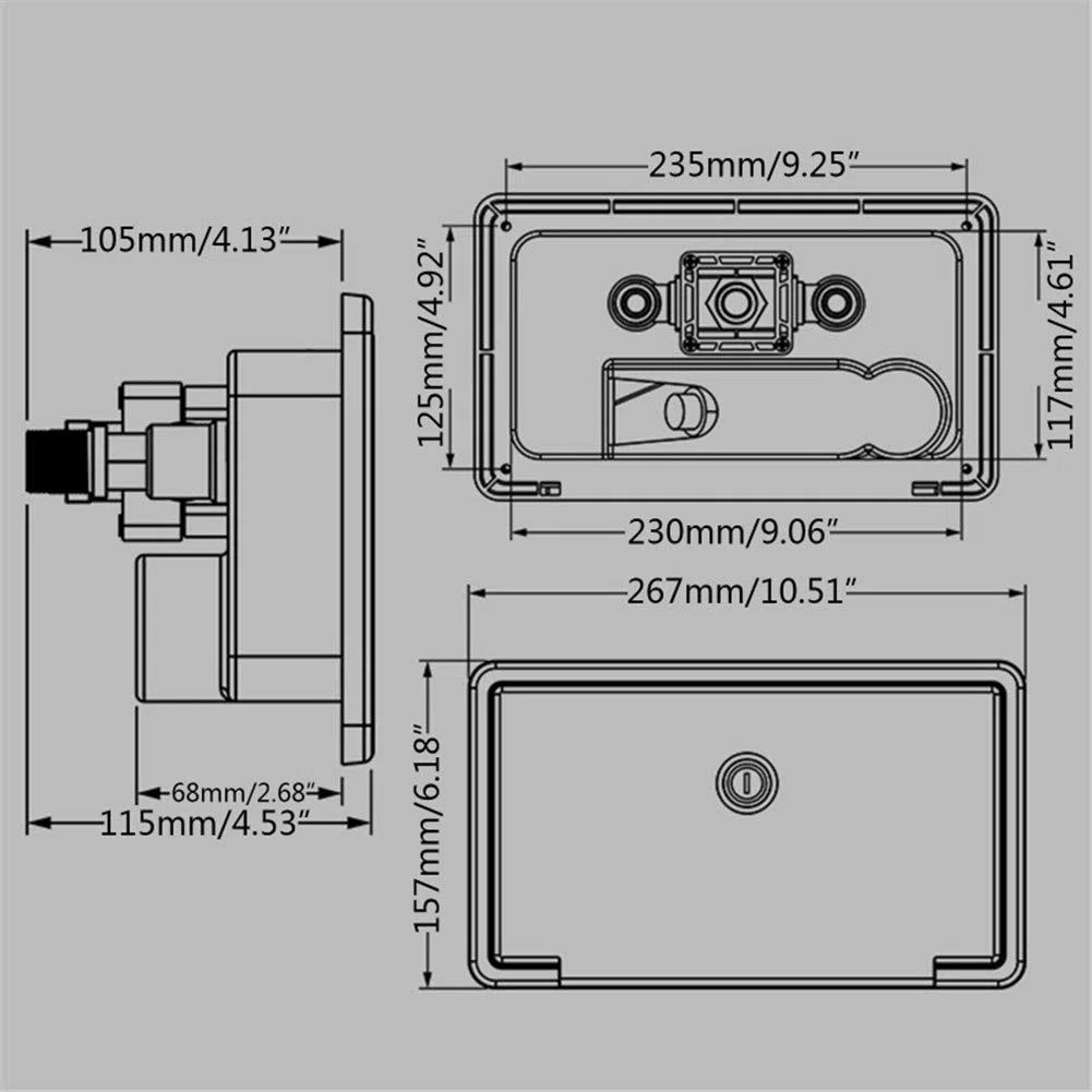 Kit de Caja de Ducha Exterior para Caravana, MoreChoice Caja de Ducha Exterior con Cabezal de Ducha Manguera Grifo Interruptor de Frío Caliente Accesorios para Autocaravana para Barco Caravana,Negro