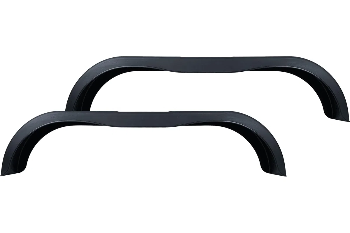 DOMAR Juego de Dos Guardabarros Doble tándem para Remolque 13 y 14 Pulgadas Paso de Rueda Plano de plástico 1500 x 220 mm Protector antibarro carrocería vehículos Ligeros