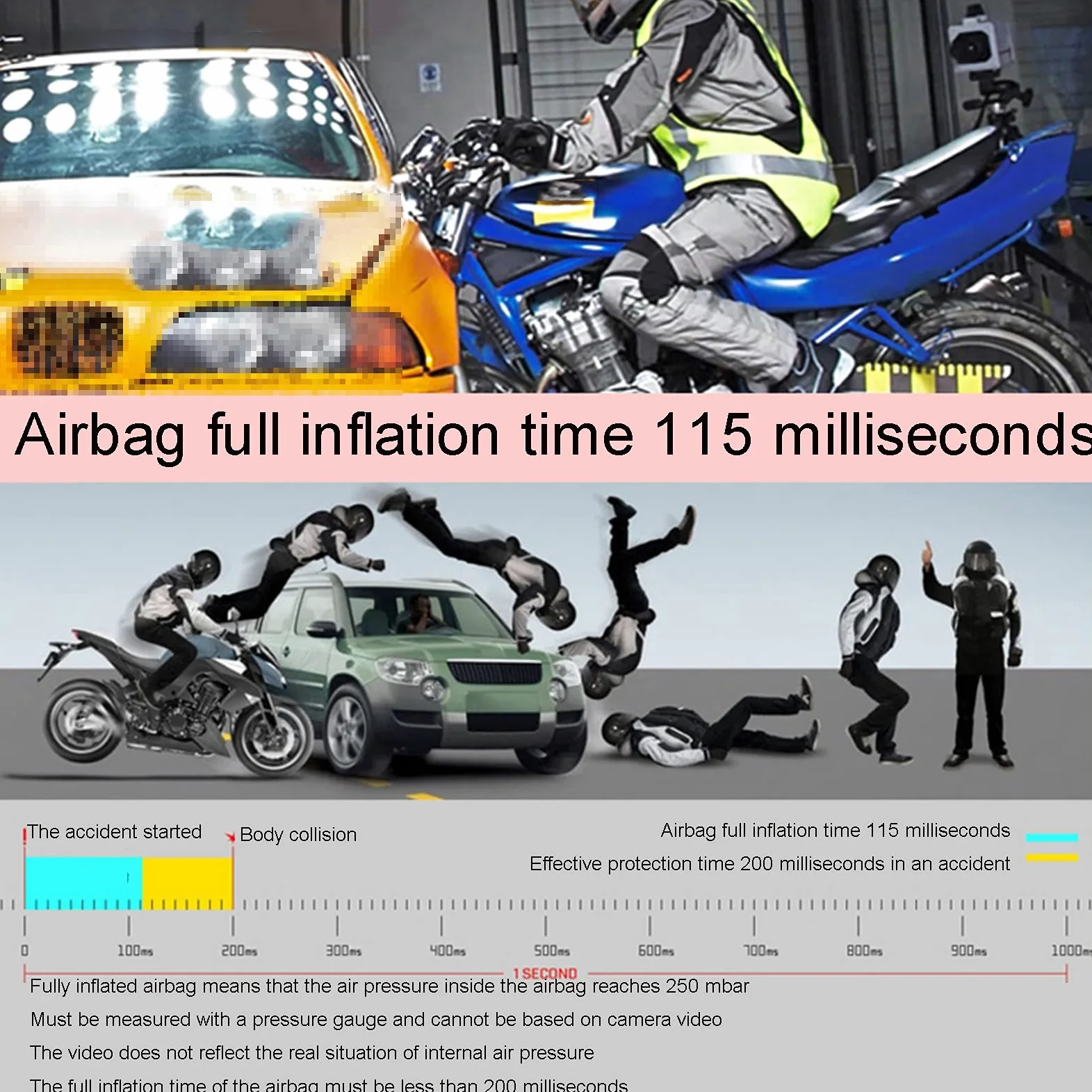 Chaleco Airbag Alta Visibilidad Chaleco Con Airbag Para Moto Para Hombre Broches Ajustables Para Equipo De Conducción Liviano Chaqueta Unisex Para Todas Las Estaciones