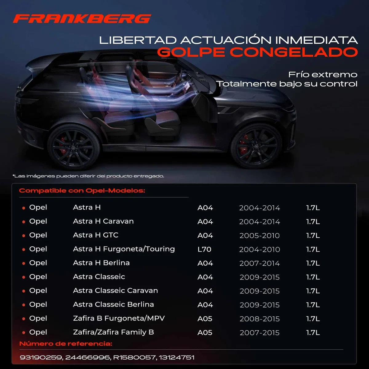 Frankberg Compresor de aire acondicionado con embrague Diesel Compatible con Astra H A04 L08 L35 L48 L69 L70 Zafira/Zafira Family B A05 Astra Claseic Replace# 24466996incl. aceite premezclado