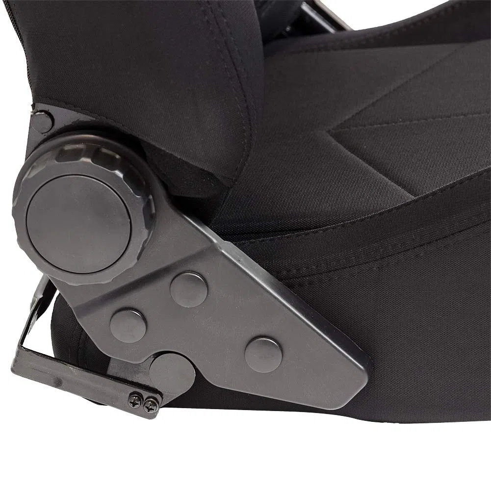 AUTO-STYLE Asiento Deportivo 'TN' - Negro - Respaldo Ajustable de Doble Cara - incl. Correderas