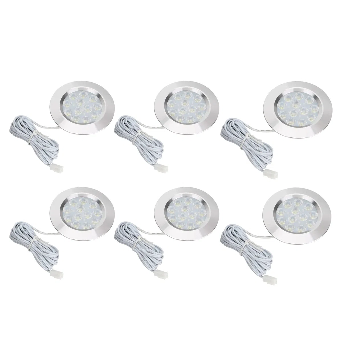 BRAUTO 12V Led Camper Interior Cargador Spot Luz para Camper Caravan Motorhome Barco (3000K 6pzs Foco empotrable)