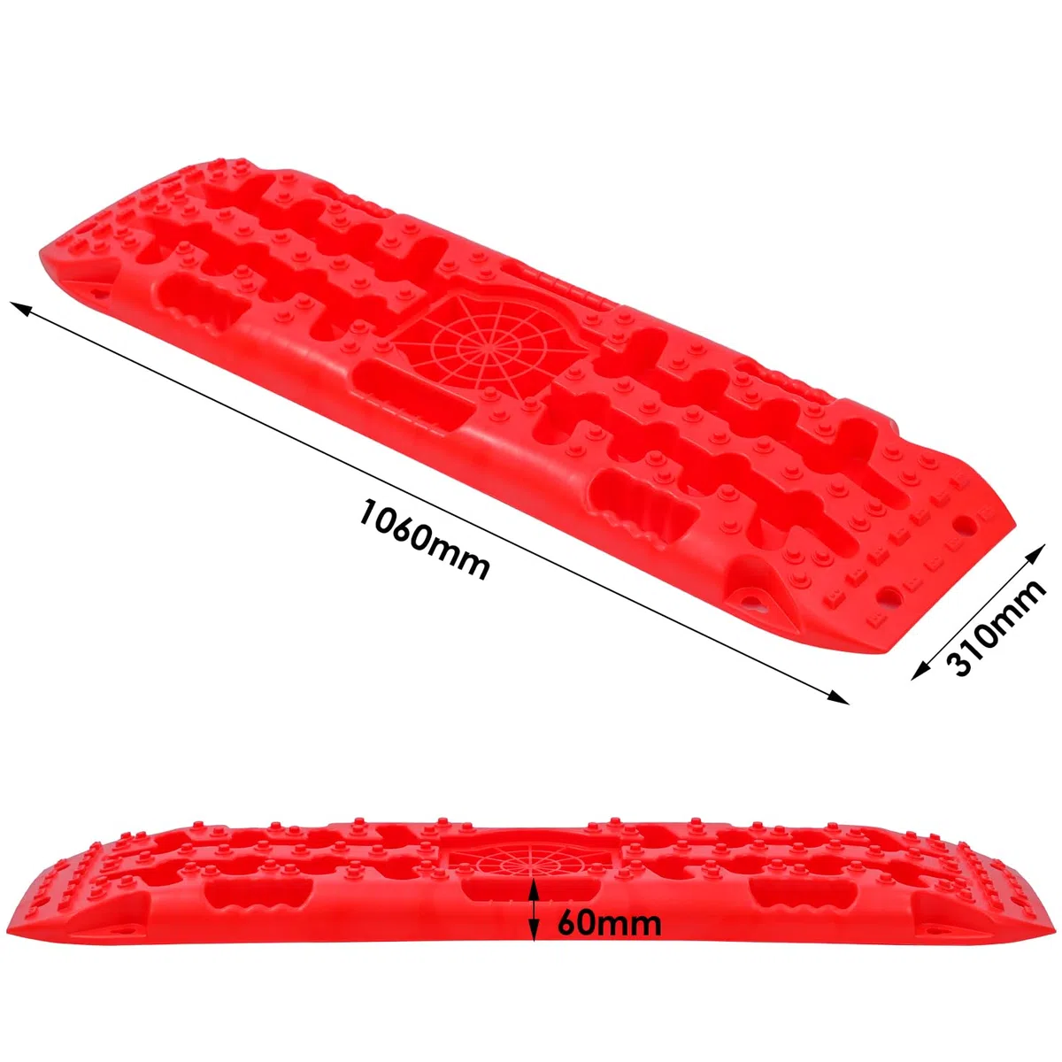 KATSU Tools 2 Piezas 10T Tablas de Tracción de Recuperación con Base de elevación de Gato, Alfombrillas de Tracción para Llantas del Vehículo Todoterreno para Nieve, Hielo, Barro, Arena