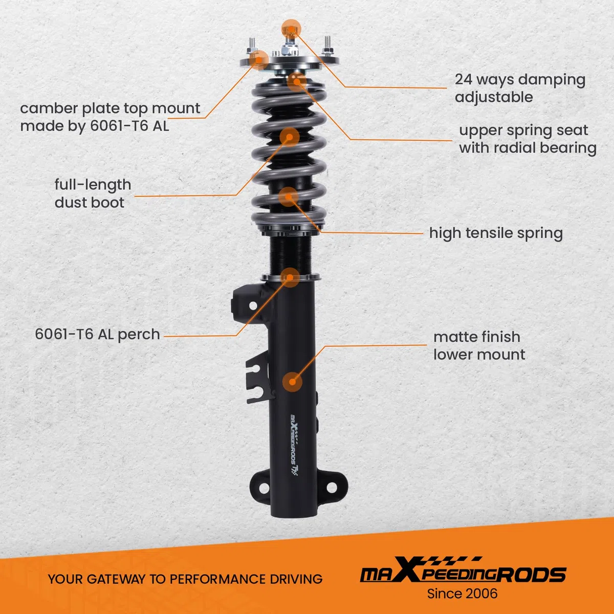 maXpeedingrods Amortiguador Suspension Coilover para BMW E36 316i 318i 320i 323i 328i 325td