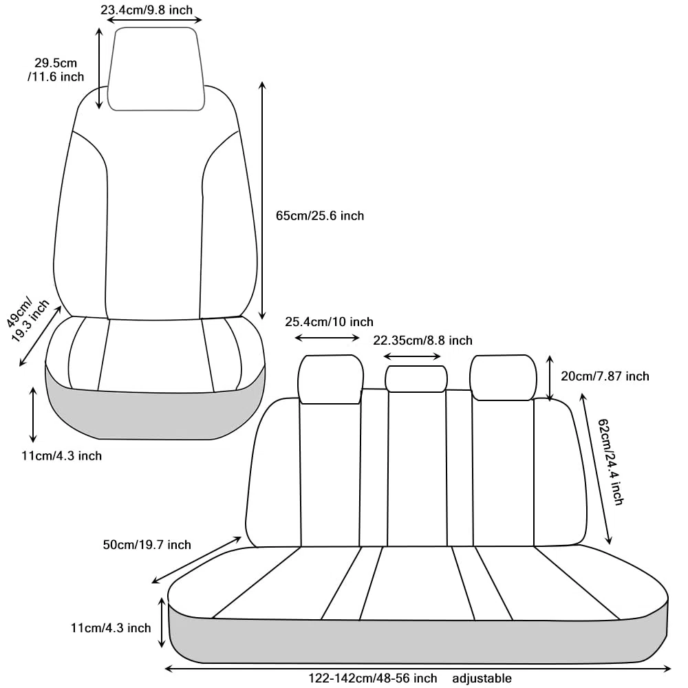 Juego Completo de Fundas de Asiento de Coche para 5 Asientos Delanteros y Traseros, Impermeables, de Piel sintética, Protectores de Asiento de automóvil, cojín M007,Negro y Azul