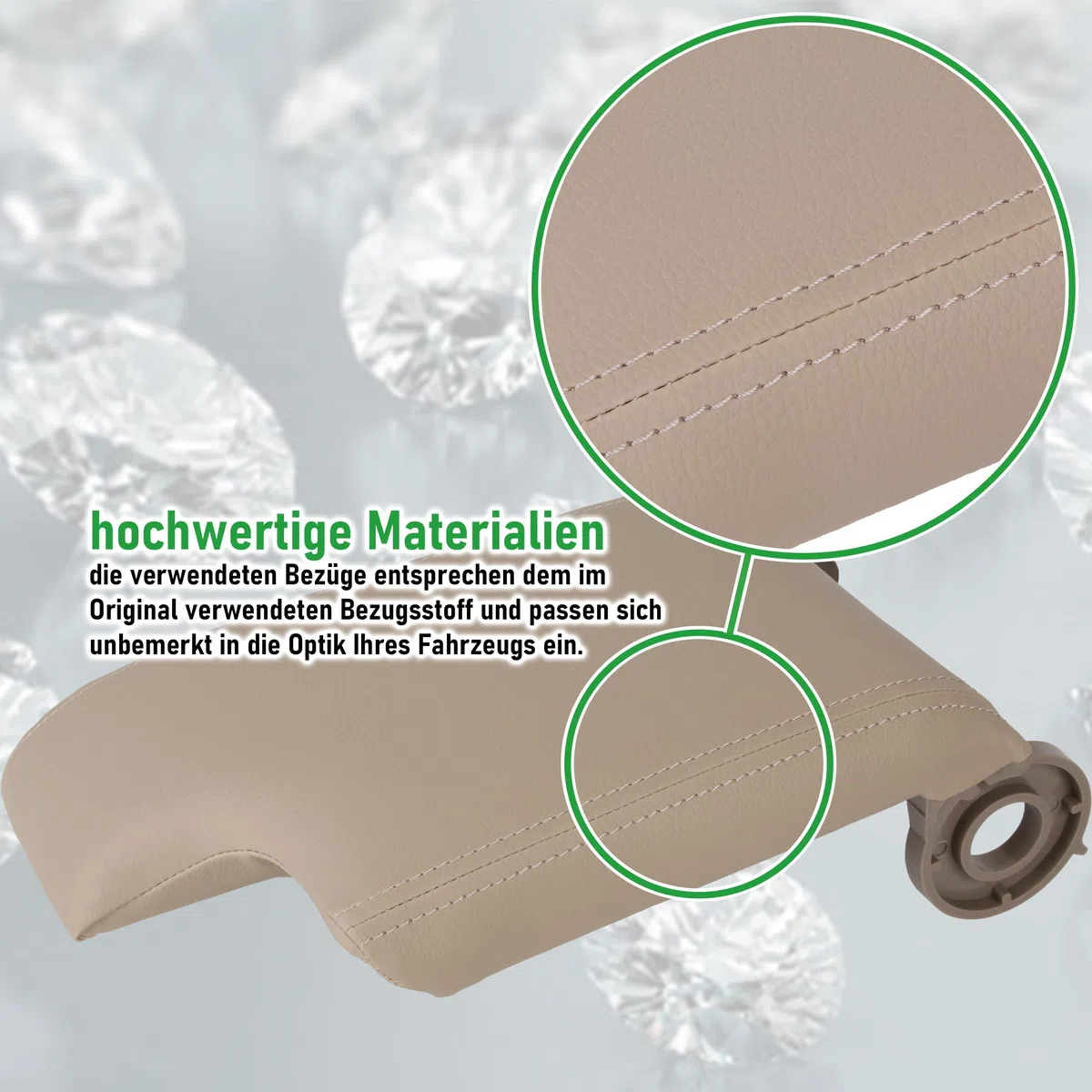 RECAMBO Tapa de reposabrazos central de repuesto compatible con BMW Serie 3 E46 de 1998-2007, color Beige - ajuste robusto - aspecto cercano al original - mecanismo duradero - instalación rápida