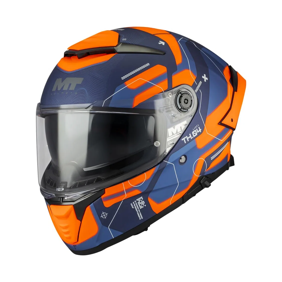 MT Helmets Thunder 4 SV – Casco Moto Integral con Visor Solar Full Vision, Pantalla Antivaho Compatible con Pinlock, Interior Lavable y Calota HIRP | Homologado ECE 22.06 & DOT