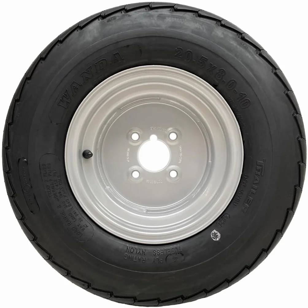 Parnells 20.5x8-10 Remolque Ruedas 4ply Alta Velocidad Road Legal Neumáticos, 4 Tuerca Rim - Conjunto de 2