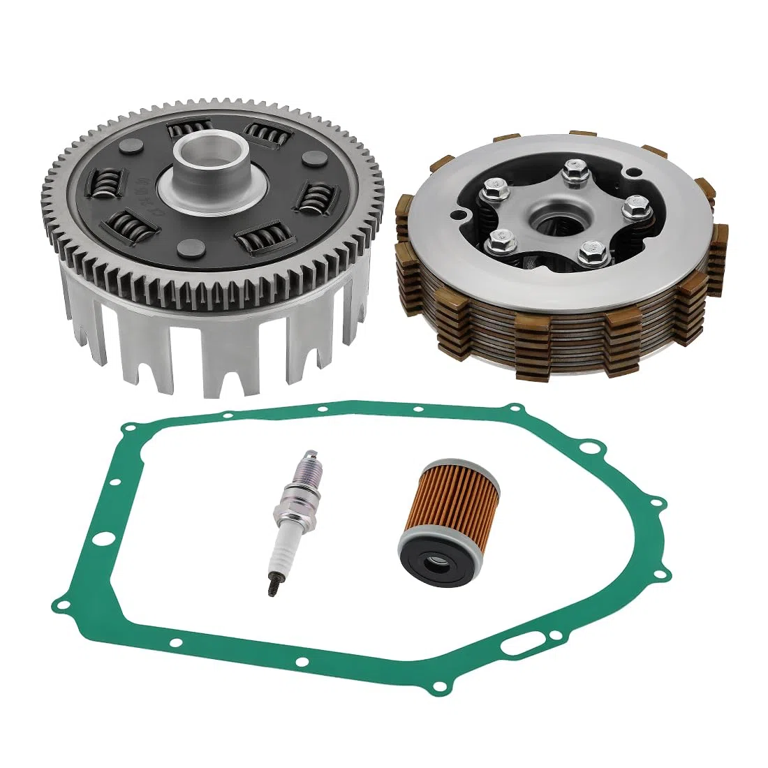 Kit de embrague reforzado con canasta para Yama-ha Raptor 350 2004-2013 Warrior 350 1987-2004 Kodiak 400 1993-1998 Big Bear 350 4x4 1987-1997 Big Bear 350 2x4