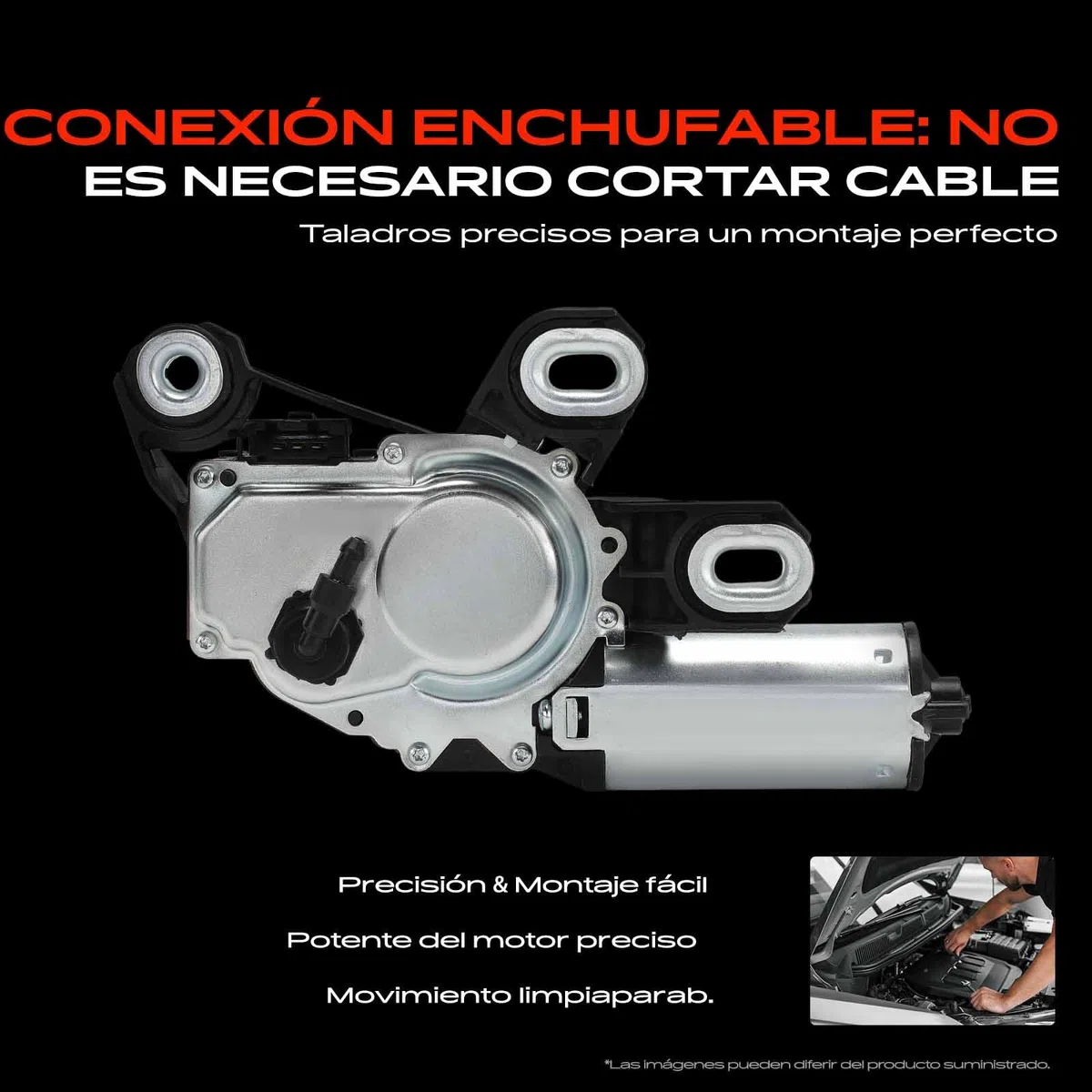 Frankberg Motor del limpiaparabrisas 3-Polos Trasera Compatible con Viano W639 2.1L-3.7L 2003-2025 Vito Bus W639 2.1L-3.7L Electric 2003-2015 Replace# 6398200408