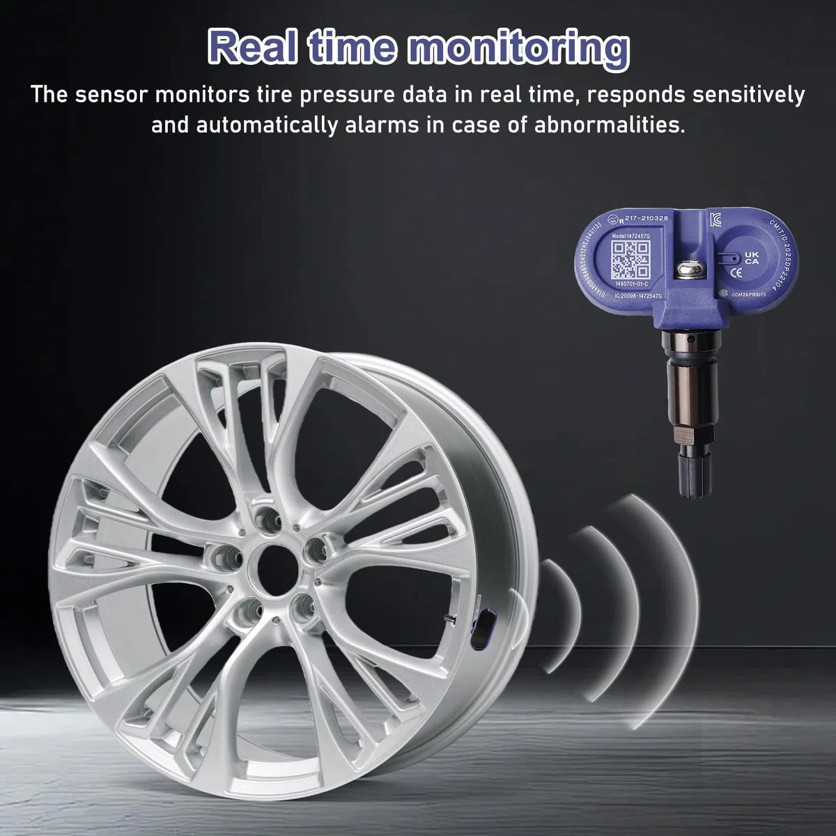 Sensor de presión de neumáticos Bluetooth TPMS para Tesla, TPMS sistema de control de presión de neumáticos compatible con el modelo 3 X Y, sensor de repuesto, fácil instalación (1 unidad)
