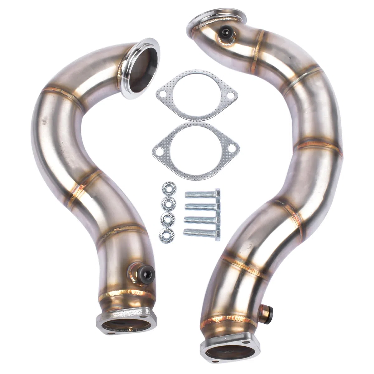 Downpipes de acero inoxidable 76 mm Compatible con N54 135i / 335i 3.0L Twin Turbo 2007-2010 GLOSSY AUTO PARTS